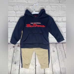 The original Ben Sherman, 2pc Navy blue hooded sweatshirt Khaki jogger pants 18M
